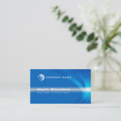 Blue Color Wave Business Card Visitenkarte (Stehend Vorderseite)