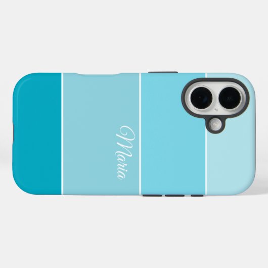 Blue Colorblock Personalized  Case-Mate iPhone Hülle (Rückseite (Horizontal))