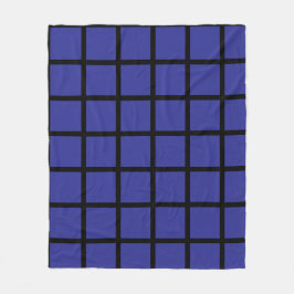 Blue colored square pattern and black borders fleecedecke