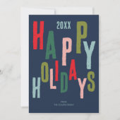 Blue Colorful Festive Happy Holidays Weihnachten (Vorderseite)