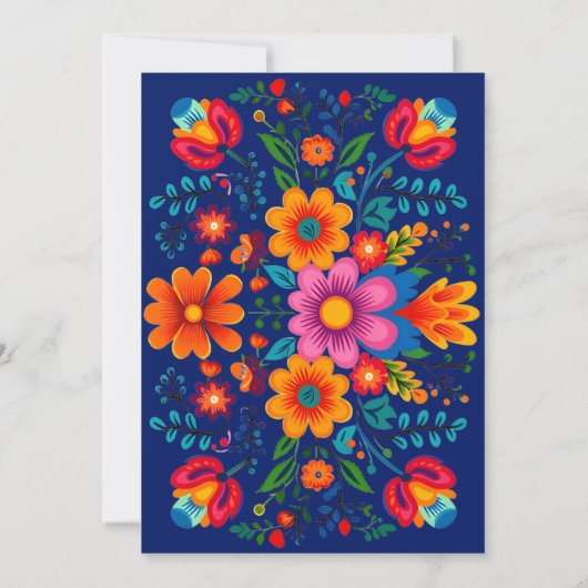 Blue & Colorful Fiesta Probe Einladung (Rückseite)