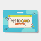 Blue & Colorful Hund ID Card mit QR Code & Foto Ausweis (Vorderseite)