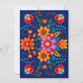 Blue Colorful Mexican Fiesta Brunch & Bubbly Einladung (Rückseite)