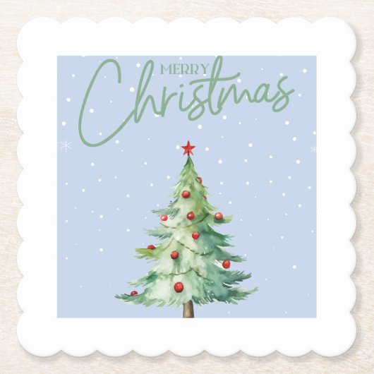 Blue Coloured Christmas Themed Coaster Untersetzer (Vorderseite)