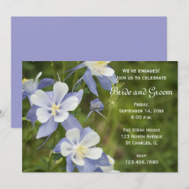 Blue Columbine Blume Engagement Party Einladung