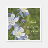 Blue Columbine Blume Hochzeit Serviette (Vorderseite)