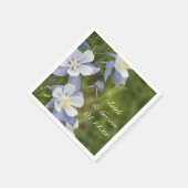Blue Columbine Blume Hochzeit Serviette (Ecke)