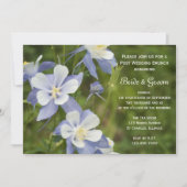 Blue Columbine Blume Post Wedding Brunch Einladung (Vorderseite)