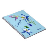 Blue Columbine Garden Hummingbird Notizblock (Rechte Seite)