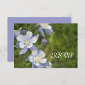Blue Columbine Wedding RSVP Response Card (Vorne/Hinten)