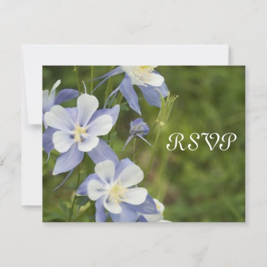 Blue Columbine Wedding RSVP Response Card (Vorderseite)