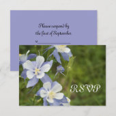 Blue Columbine Wedding RSVP Response Card Karte (Vorne/Hinten)