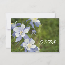 Blue Columbine Wedding RSVP Response Card Karte