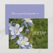 Blue Columbine Wedding RSVP Response Card Karte (Vorne/Hinten)