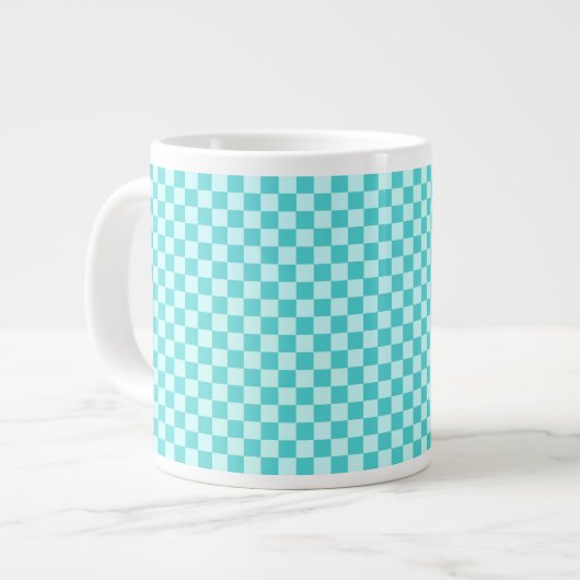 Blue Combination Classic Checkerboard von STaylor Jumbo-Tasse (Vorderseite Links)