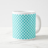 Blue Combination Classic Checkerboard von STaylor Jumbo-Tasse (Vorderseite Rechts)