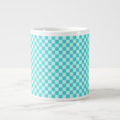 Blue Combination Classic Checkerboard von STaylor Jumbo-Tasse (Vorderseite)