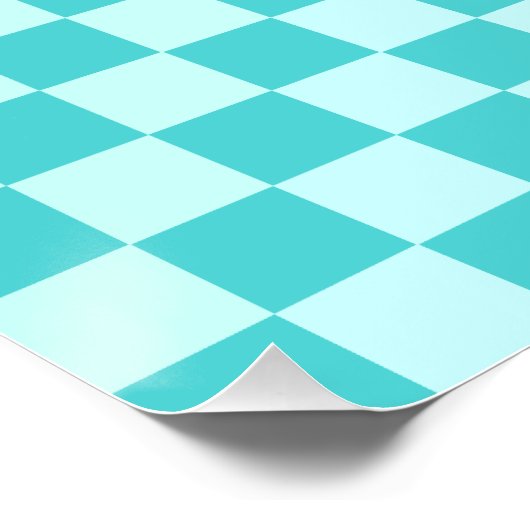 Blue Combination Classic Checkerboard von STaylor Poster (Ecke)