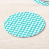 Blue Combination Classic Checkerboard von STaylor Runder Pappuntersetzer (Angewinkelt)