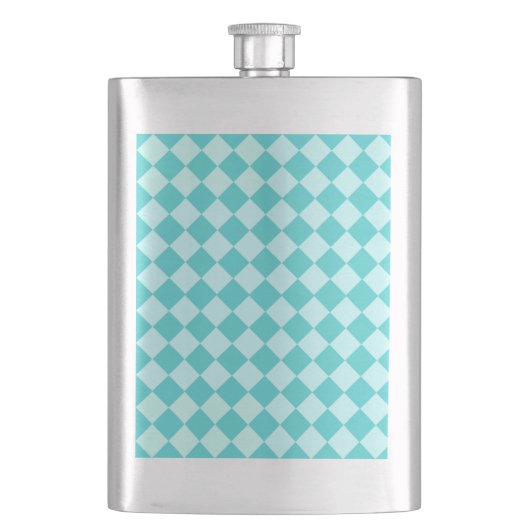 Blue Combination Diamond Pattern von Shirley Taylo Flachmann (Vorderseite)