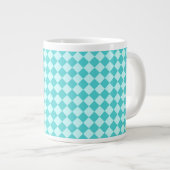 Blue Combination Diamond Pattern von Shirley Taylo Jumbo-Tasse (Vorderseite Rechts)