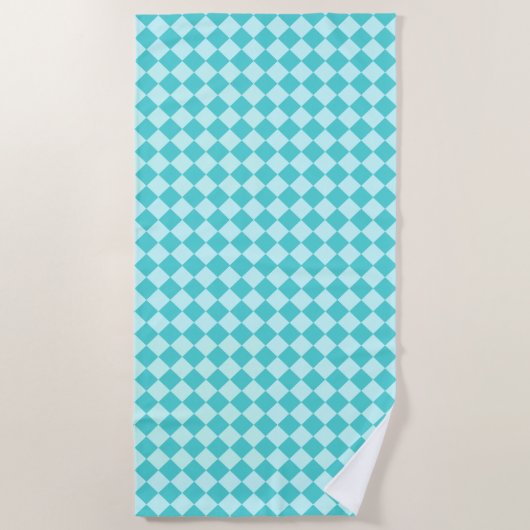 Blue Combination Diamond Pattern von Shirley Taylo Strandtuch (Vorderseite)