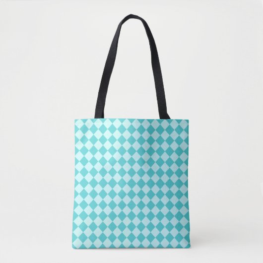 Blue Combination Diamond Pattern von Shirley Taylo Tasche (Vorderseite)