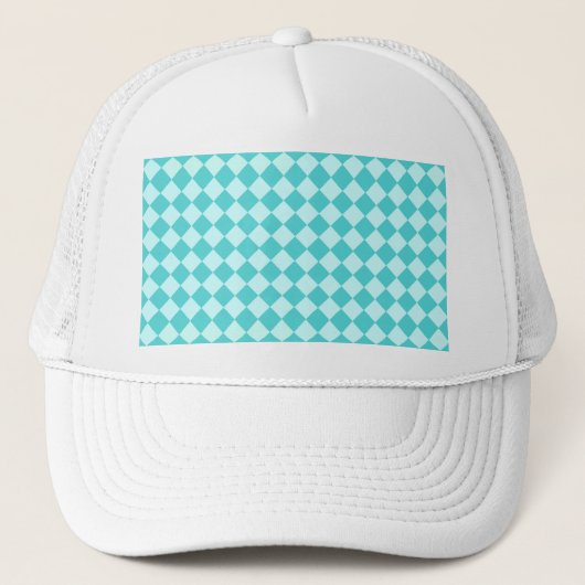 Blue Combination Diamond Pattern von Shirley Taylo Truckerkappe (Vorderseite)