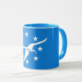 Blue Combo Tasse mit der Flagge von Corpus Christi (VorderseiteRechts)