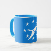 Blue Combo Tasse mit der Flagge von Corpus Christi (Vorderseite Links)