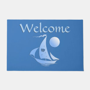 Blue Comedy und Tragedy Theater Sailboat Fußmatte