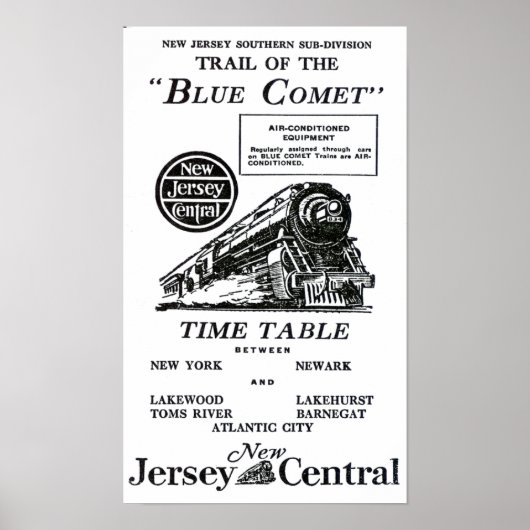Blue Comet Train - Luxus-Coach Trains Poster (Vorne)