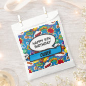 Blue Comic Book Superhero Geburtstagsparty Geschenktütchen (Ausgeschnitten)