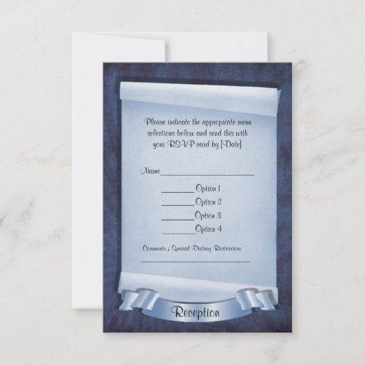 Blue Commitment Zeremonie Custom Empfang Cards Einladung (Vorderseite)