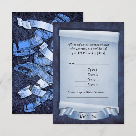 Blue Commitment Zeremonie Custom Empfang Cards Einladung (Vorne/Hinten)