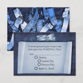 Blue Commitment Zeremonie Custom RSVP Cards Karte (Vorne/Hinten)