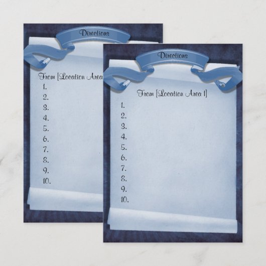 Blue Commitment Zeremony Custom Driving Directors Einladung (Vorne/Hinten)