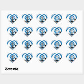 Blue Communion Page Accent Wedding Hearts Herz-Aufkleber (Blatt)