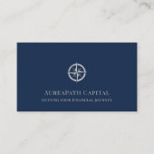 Blue Compass Logo Business Card Visitenkarte (Vorderseite)