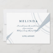 Blue Compass Nautical Werden Sie meine Trauzeugin  Einladung (Rückseite)