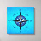 Blue Compass-Rose Leinwanddruck (Vorderseite)