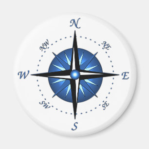 Blue Compass-Rose Magnet