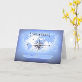 Blue Compass Rose World Map Karte (Gelbe Blume)