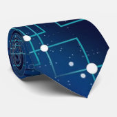 Blue Computer Circuit Board Krawatte (Gerollt)