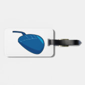 Blue Computer Mouse Gepäckanhänger (Rückseite horizontal)