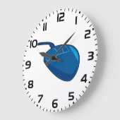 Blue Computer Mouse Große Wanduhr (Winkel)