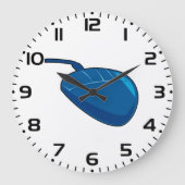 Blue Computer Mouse Große Wanduhr (Vorderseite)