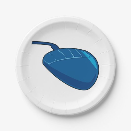 Blue Computer Mouse Pappteller (Vorderseite)
