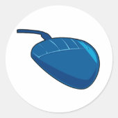 Blue Computer Mouse Runder Aufkleber (Vorderseite)