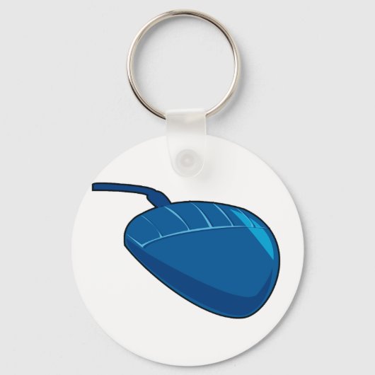 Blue Computer Mouse Schlüsselanhänger (Rückseite)